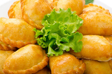 Patties stuffed with meat in the plate