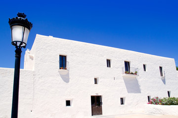 Ibiza white church in Sant Carles Peralta