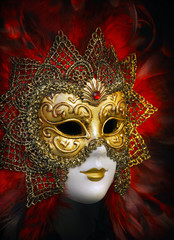Fototapeta na wymiar Traditional colorful Venice mask