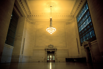 Elegant Empty Waiting Area in NYC's Grand Central Station