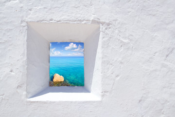 Ibiza mediterranean white wall window - 36779078