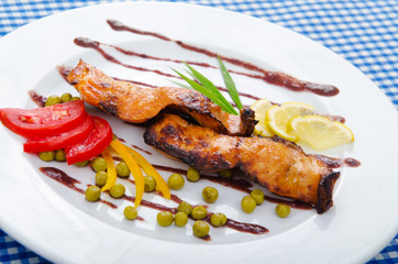 Fried fish in the plate