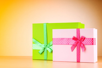 Celebration concept with gift boxes