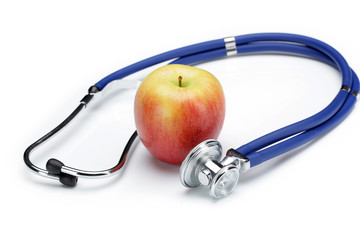 Apfel mit Stethoskop