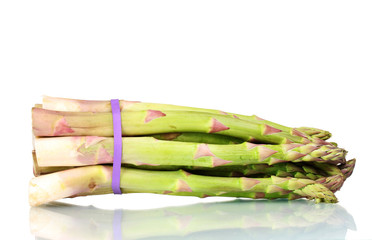 delicious fresh asparagus isolated on white