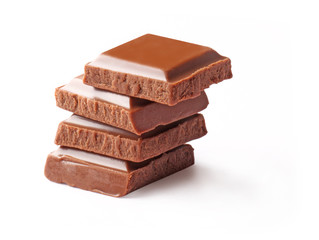 chocolate blocks white background