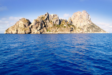 Es Vedra islet and Vedranell islands blue sea