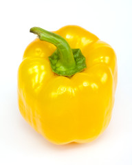 yellow pepper paprika on white background isolated