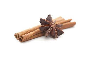Cinnamon sticks with anise star
