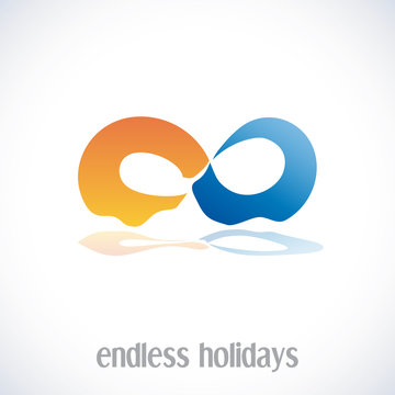 Logo endless holidays, sun and sea # Vector