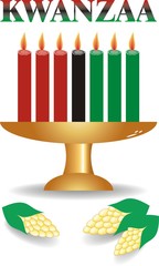 seven kwanzaa candles in vector