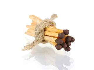 pile of matches isolated on white