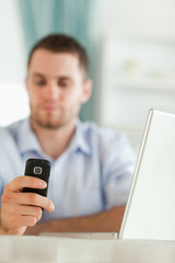 Obraz na płótnie Canvas Cellphone being used for texting
