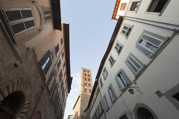Fototapeta premium Medieval street in Arezzo (Tuscany, Italy)
