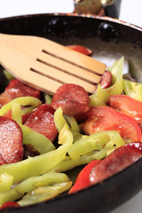 Sausage and vegetable stir fry