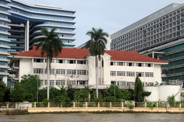 Buildings on the Chao Phraya river