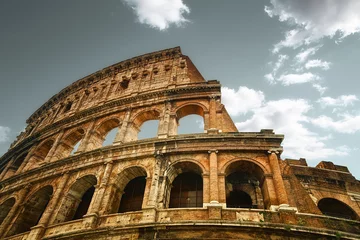 Foto auf Leinwand Ruinen des Kolosseums in Rom © wajan
