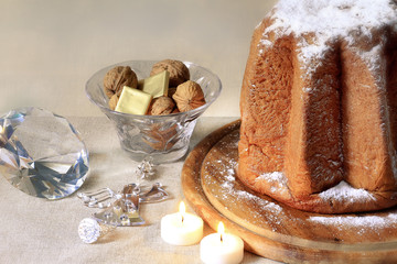 pandoro on christmas table