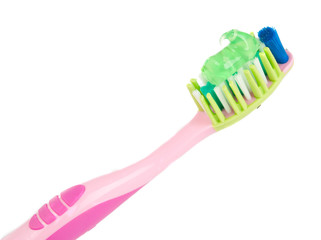 toothbrush with toothpaste