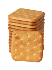 Crackers on a white background.