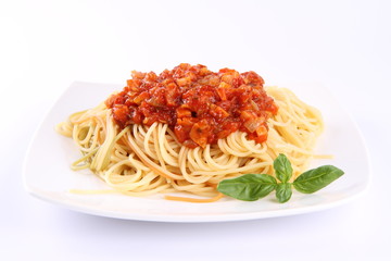 Spaghetti bolognese on a plate