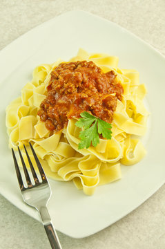 Tagliatelle al ragu an Italian dish