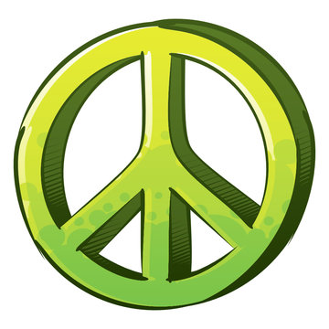 Symbol of peace created in sketch and graffiti style