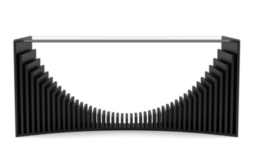 modern glass table isolated on white background