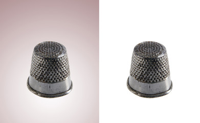 Metal thimbles isolated