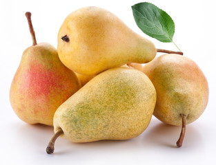 Pears on a white