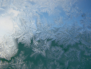 Frosty pattern on winter window