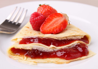 pancake with fruit jam
