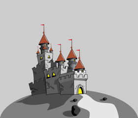 Grey amazing castle vector format