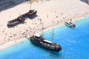 Navagio Beach with shipwreck in Zakynthos, Greece