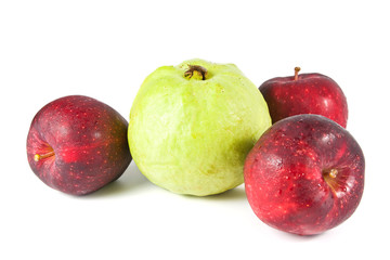 fresh red apple and  guava