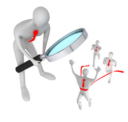 3d person looking for the winner