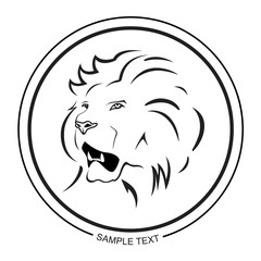 monochrome illustration of lion symbol