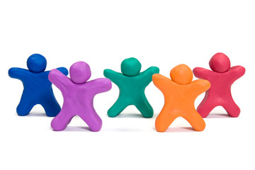 plasticine people doing exercise