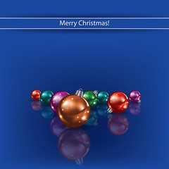 Cristmas decorations on blue background