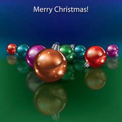 Cristmas decorations on blue background