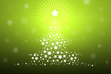 Christmas background, silhouette of a christmas tree