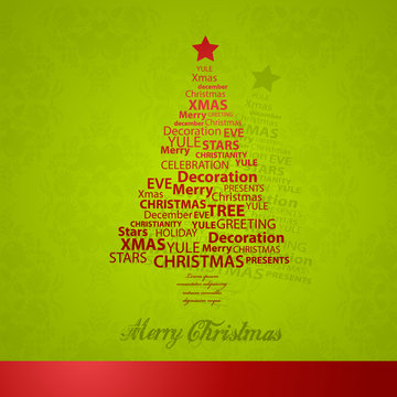 Christmas tree of Christmas words.