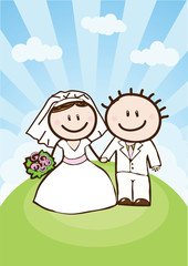 happy wedding couple