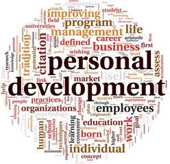 Personal development in word tag cloud