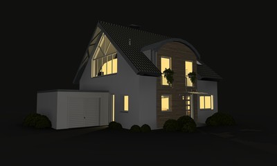 3d detached house