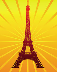 Fototapeta na wymiar silhouette of the Eiffel Tower