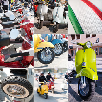 Italian scooter collage