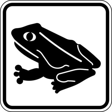 Frosch Amphibienwanderung Schild Zeichen Symbol