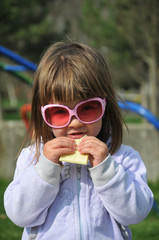 beautiful little girl with chocolate