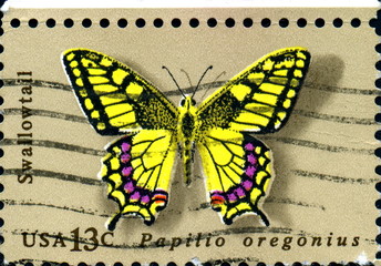 Papilio oregonius. Swallowtail. US postage.